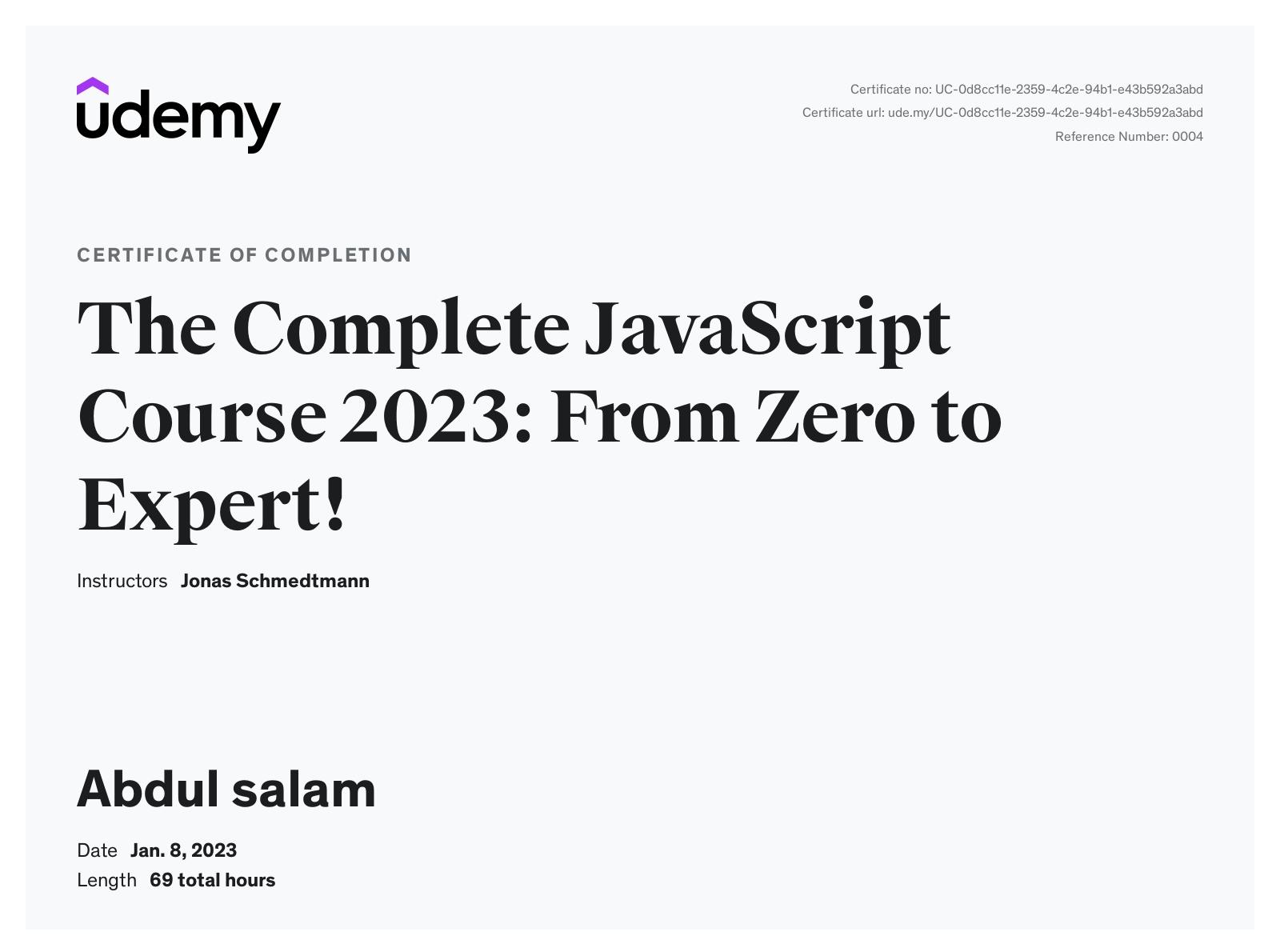Complete JavaScript Course from Zero to Expert